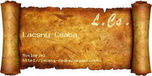 Lacsny Csaba névjegykártya
